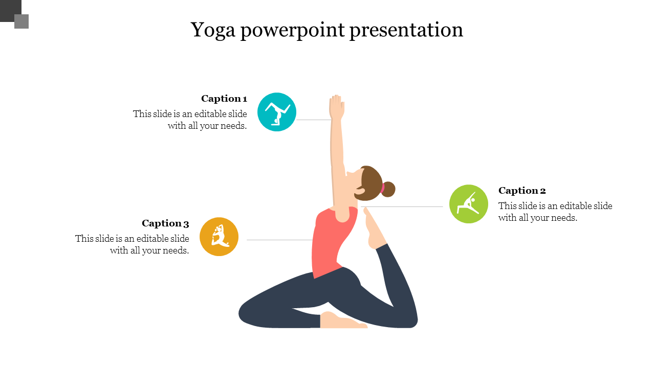 Yoga PowerPoint Presentation Template With Three Node